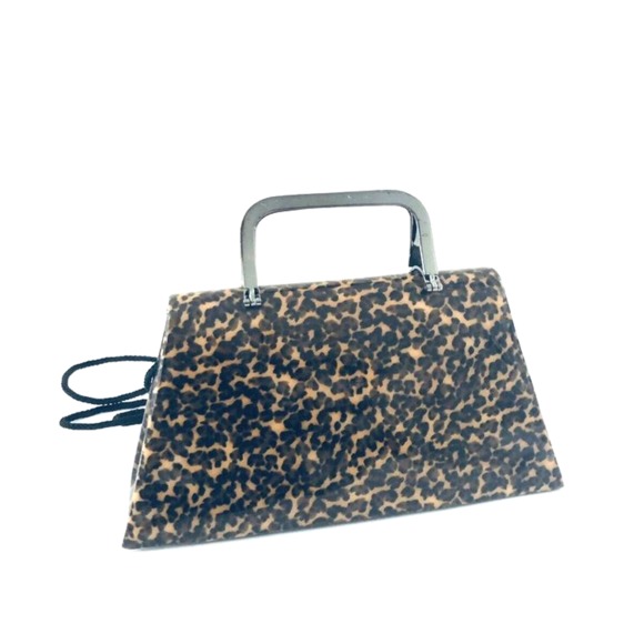 Y & S Original VTG Leopard Glossy Evening Purse - Picture 1 of 8